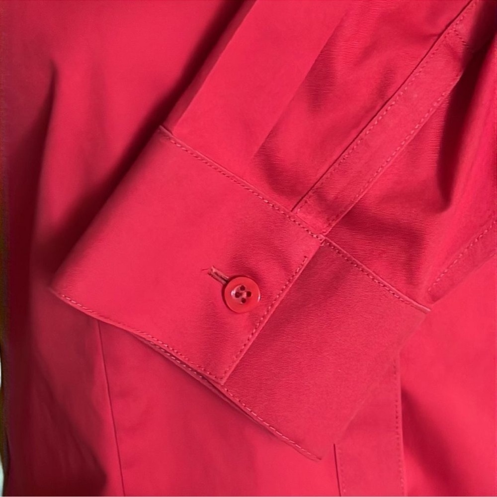 CHICO’S No Iron Button Up Shirt Long Sleeve Red Size Small NWOT - Picture 4 of 7